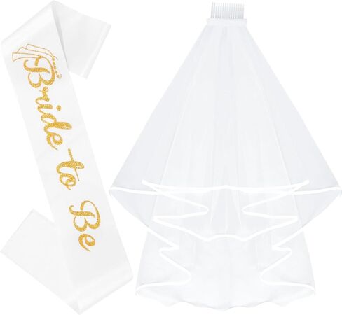 Crystal Bride to Be Sash and Bridal Veil with Clips, Bachelorette Party Decorations Set - Bachelorette Shower Gifts for Bride, Bridal Party Favors Wedding Accessories in Saudi Arabia