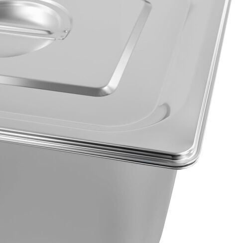 3 Pack Anti-Jam Hotel Pans, 1/2 Size 6 Inch Deep Steam Table Pan with Lid, Catering Storage Metal Food Pan for Home, Restaurant, Buffet in Kuwait