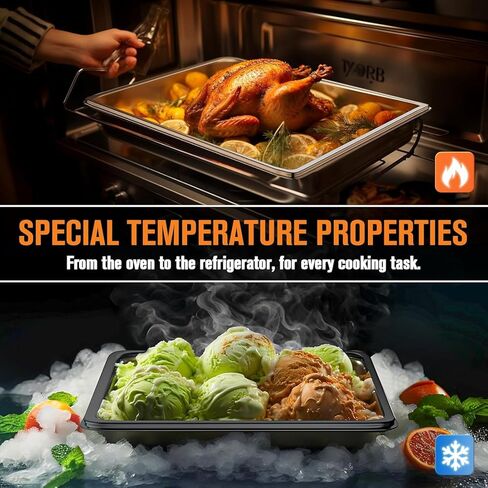 Hotel Pans Full Size 2.5" Deep, Restaurant Supplies Stainless Steam Table Pans 1/1 Size 22 Gauge Commercial Food Pans, 6 Pack Anti Catering Pans in Kuwait