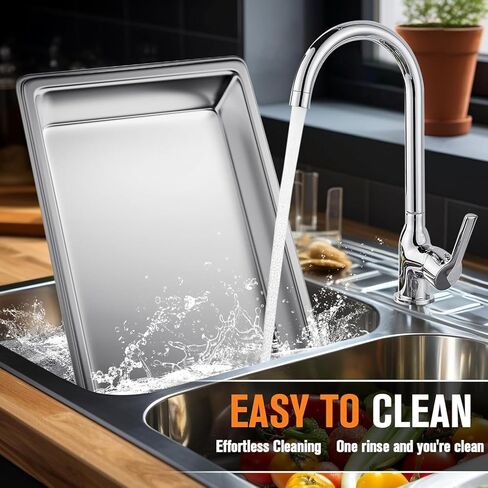 Hotel Pans Full Size 2.5" Deep, Restaurant Supplies Stainless Steam Table Pans 1/1 Size 22 Gauge Commercial Food Pans, 6 Pack Anti Catering Pans in Kuwait