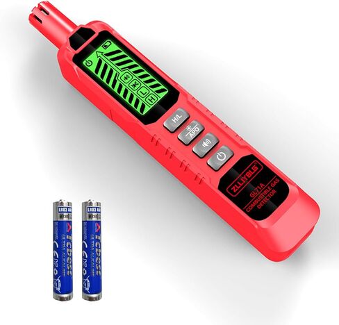 Natural Gas Detector with Sound and Light Alarm, Portable Gas Sniffer, Used to Locate Combustible Gas leaks, Methane, Household Propane and Other Combustible Sources (Including Battery x2) - red in Saudi Arabia