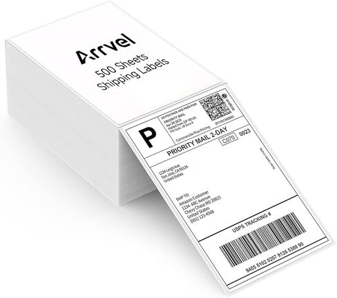 Thermal Shipping Labels 4x6, 500 Sheets Fanfold Direct Thermal Labels, Perforated & Strong Adhesive Mailing Labels Compatible with Rollo, MUNBYN, Nelko, Zebra Printer (Commercial Grade) in Saudi Arabia