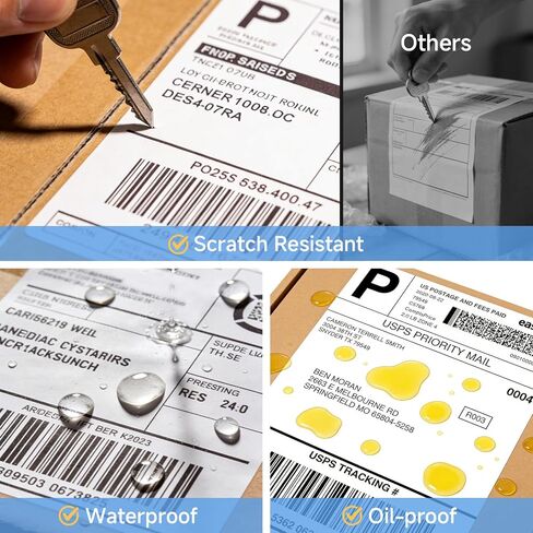 Thermal Shipping Labels 4x6, 500 Sheets Fanfold Direct Thermal Labels, Perforated & Strong Adhesive Mailing Labels Compatible with Rollo, MUNBYN, Nelko, Zebra Printer (Commercial Grade) in Saudi Arabia