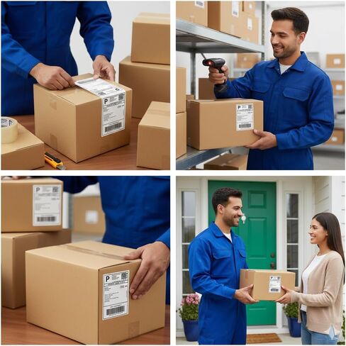 Thermal Shipping Labels 4x6, 500 Sheets Fanfold Direct Thermal Labels, Perforated & Strong Adhesive Mailing Labels Compatible with Rollo, MUNBYN, Nelko, Zebra Printer (Commercial Grade) in Saudi Arabia