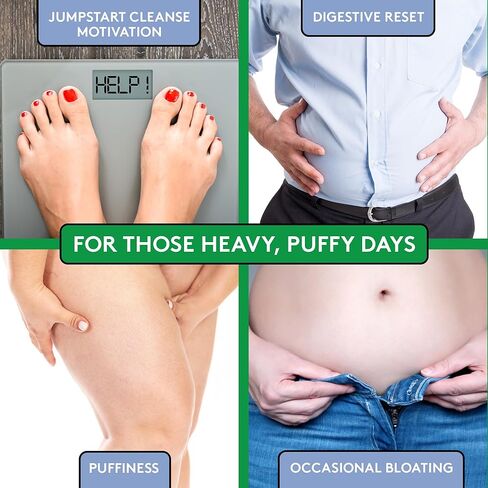 Youth & Tonic Water & Waste Reset – Water Weight Away & 15 Day Cleanse Pills for Digestive Cleanse, Fluid Retention, Colon Cleanser, Gut Detox & Bloating Support for Women & Men – 90 Capsules in Kuwait