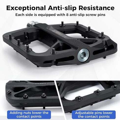 دواسات الدراجة الجبلية NUWAB، دواسات دراجة مضادة للانزلاق بخيط محور 9/16 بوصة، دواسات مسطحة خفيفة الوزن ومنصة واسعة لدراجة الطرق الجبلية BMX MTB، تأتي مع أداة التثبيت in Kuwait
