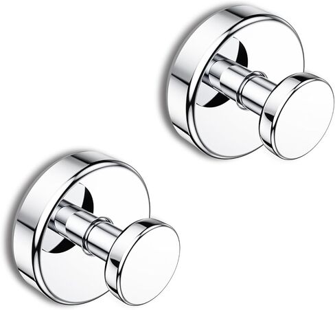 Suction Cup Hooks for Glass Window, Mirror, Wreaths - Shower Hooks for Inside Shower, No Drill Towel Hooks for Bathrooms, Bath Robe Coat Looafh Hook for Hanging - Silver(2 Pack) in Saudi Arabia
