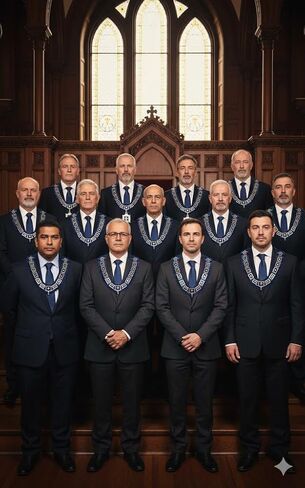 أطواق سلسلة الفضة الماسونية Blue Lodge مع جواهر فضية ودعم أزرق - Freemason Regalia للأعضاء - مجموعة من 12 in Saudi Arabia
