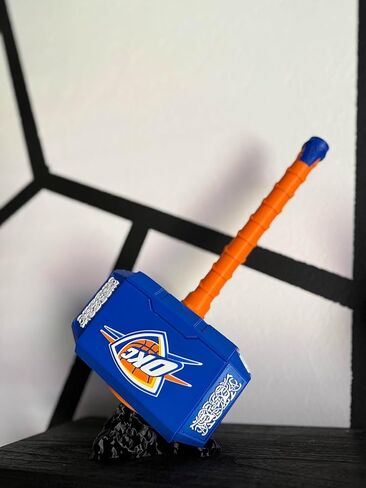 OKC Thunder Custom Thor Hammer, 12.5 Inch Sports Fan Decor with Display Base in Saudi Arabia