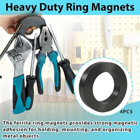 4 قطع من مغناطيس حلقة الفريت | OD2.35 × ID1.25 بوصة × 0.39 بوصة سمك | مغناطيس دونات سيراميك كبير بفتحة | مغناطيسات مستديرة للحرف اليدوية | العلوم الصناعية in Kuwait