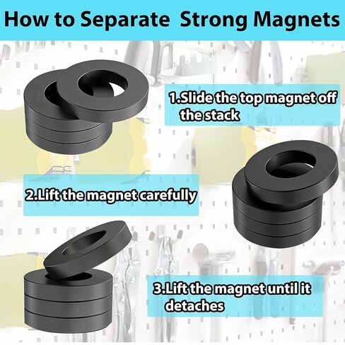 4 قطع من مغناطيس حلقة الفريت | OD2.35 × ID1.25 بوصة × 0.39 بوصة سمك | مغناطيس دونات سيراميك كبير بفتحة | مغناطيسات مستديرة للحرف اليدوية | العلوم الصناعية in Kuwait