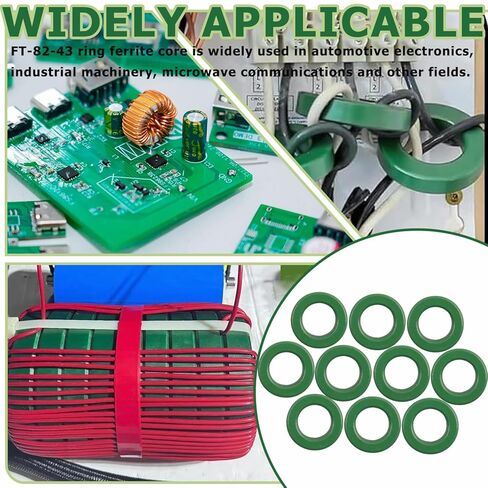 10 Pack Toroidal Ferrite Cores Compatible with FT-82-43 Ferrite Toroidal Cores| Reduces RFI EMI RF HF Line Suppression and Signal Loss in Power Transformers in Saudi Arabia