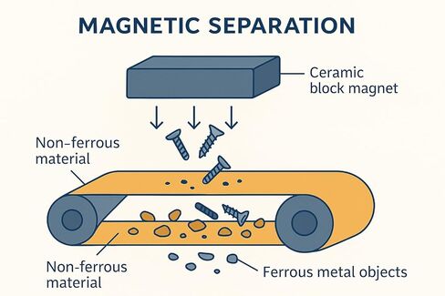 Ceramic Magnet Block 6" x 4" x 1" – Grade C8 Hard Ferrite Magnet for Heavy-Duty Industrial Use, DIY Projects, and Magnetic Applications – High Heat & Corrosion Resistant in Saudi Arabia