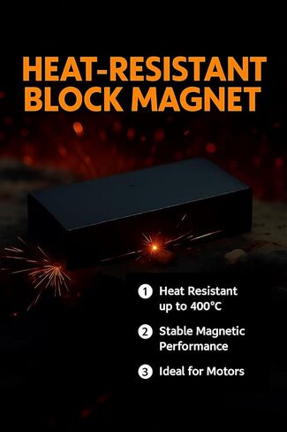 Ceramic Magnet Block 6" x 4" x 1" – Grade C8 Hard Ferrite Magnet for Heavy-Duty Industrial Use, DIY Projects, and Magnetic Applications – High Heat & Corrosion Resistant in Saudi Arabia