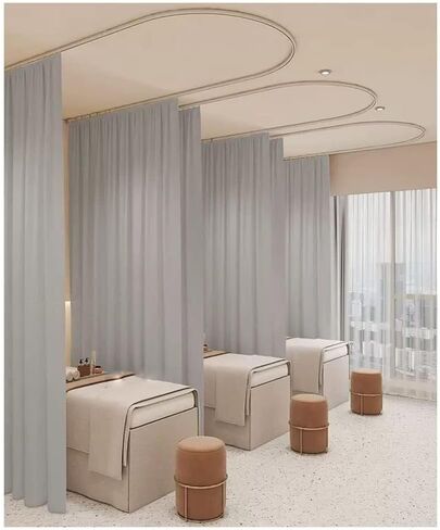 Privacy Partition Curtain, Medical Beauty Salon Partition Curtain with Bendable Track, Suitable for Hospitals, Beauty Salons, Homes, Dressing Rooms(Light Grey,4.5 * 2.7m) in Saudi Arabia