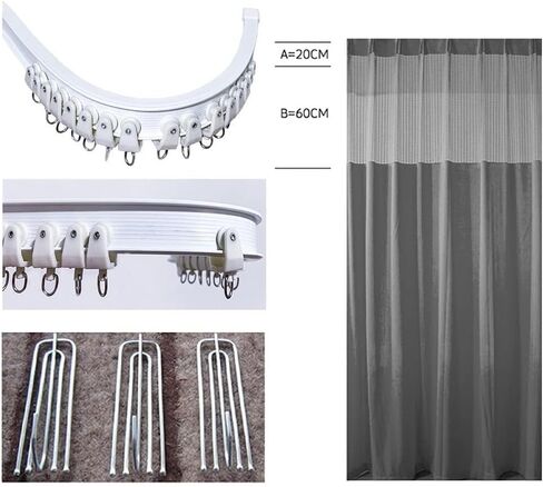 Privacy Partition Curtain, Medical Beauty Salon Partition Curtain with Bendable Track, Suitable for Hospitals, Beauty Salons, Homes, Dressing Rooms(Light Grey,4.5 * 2.7m) in Saudi Arabia