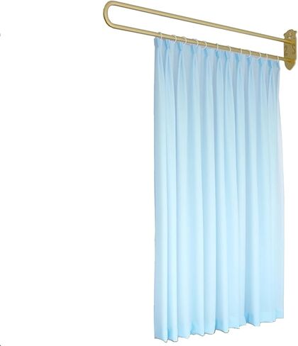 Blue Room Divider Curtains for Hospital Beauty Between Beds, Indoor Privacy Partitions Cubicle Curtain, Hanging Room Separator with U Shaped Rail Metal Support,1 Pack-W 2.3m/90.5in in Saudi Arabia