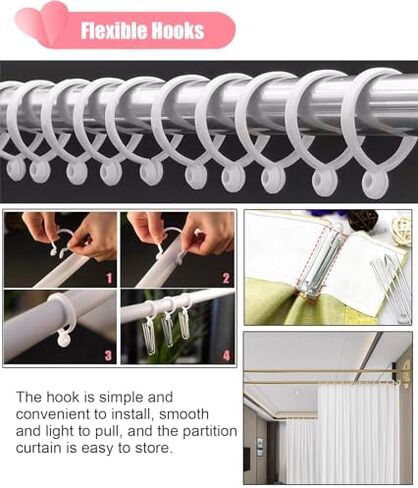 Beige Wall Mounted Room Divider Curtains - 6.5ft Tall Temporary Privacy Screens for Beauty Salons, Wellness Centers & Postnatal Care - Flexible Hanging Room Separator with Metal Pole in Saudi Arabia