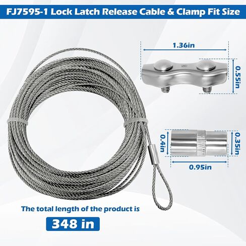 FJ7595-1 Lock Latch Release Cable & Clamp Fit Compatible with Rotary Dual-Path Lifts, Applicable to SP7/ SPO7/ SPOA7/ SPO88/ SPO9/ SPO10, replacing FJ7594-1 in Kuwait