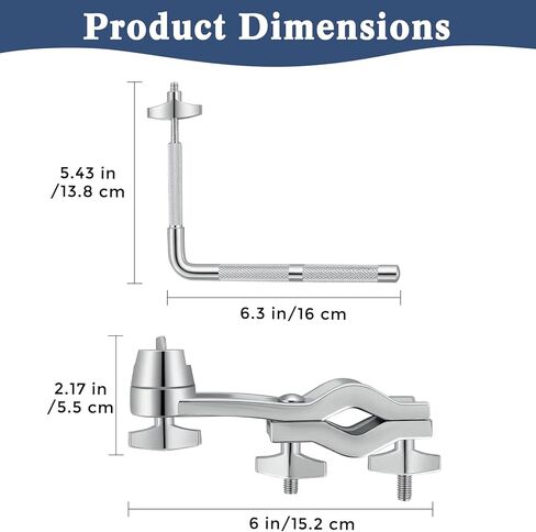 RANMING Metronome Clamp حامل تثبيت المسرع المعدني شديد التحمل مع قضيب على شكل حرف L وقبضة مقاومة للانزلاق وتصميم سريع الإعداد وقوس مقاوم للاهتزاز لممارسة مجموعة الطبول الآمنة والأداء in Kuwait