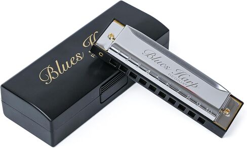 Blues Harp Diatonic Harmonica, 10-Hole Key of C, Beginner Harmonica for Students & Adults, with Protective Case in Kuwait