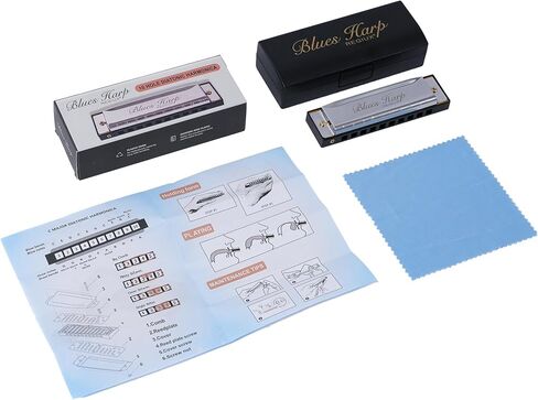 Blues Harp Diatonic Harmonica, 10-Hole Key of C, Beginner Harmonica for Students & Adults, with Protective Case in Kuwait
