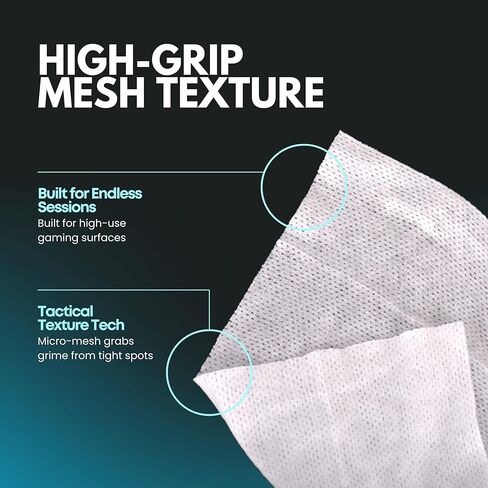 Gaming Peripheral Wipes, Keyboard Cleaner & Electronic Wipes, Safe for Controllers, Keyboards, Laptops, PCs & Mice – Alcohol-Free, Unscented, Paraben-Free, Cleaning Wipes - 50 Pack in Kuwait