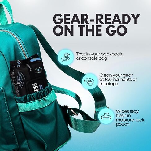 Gaming Peripheral Wipes, Keyboard Cleaner & Electronic Wipes, Safe for Controllers, Keyboards, Laptops, PCs & Mice – Alcohol-Free, Unscented, Paraben-Free, Cleaning Wipes - 50 Pack in Kuwait