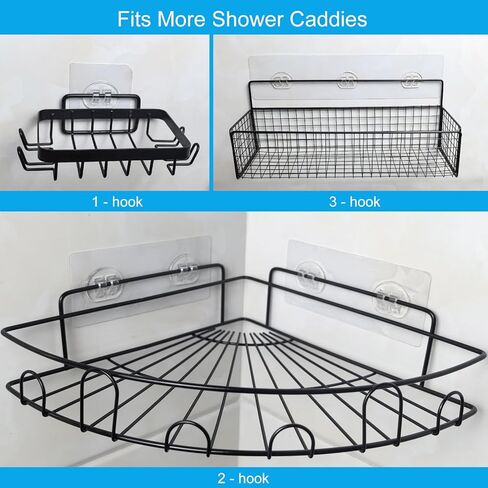 15 قطعة بديلة لاصقة لعلبة الدش، لاصقة لرف الدش بدون حفر، خطافات لاصقة قوية لاستبدال أرفف الدش ومنظم رفوف المطبخ in Kuwait