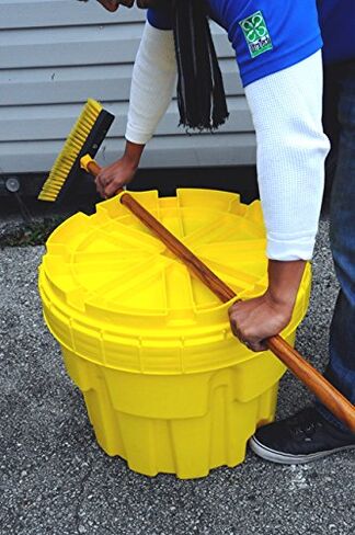 أسطوانة تعبئة مفتوحة الرأس، بولي بروبيلين، 30 جالون، غير مُبطن، أصفر in Kuwait