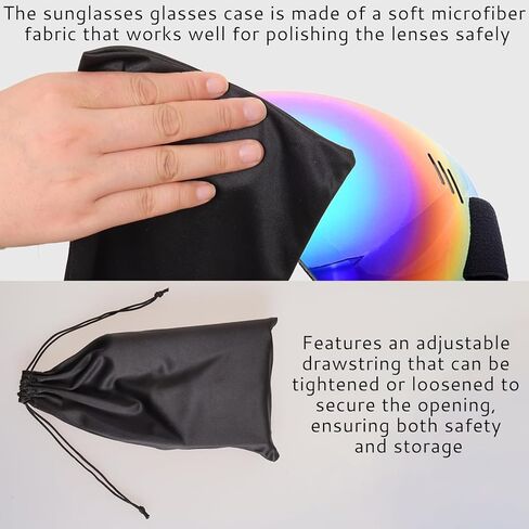 2Pcs Ski Goggle Bag Microfiber Pouch Snow Ski Goggle Soft Pouch Case Drawstring Bags Soft Micro Fiber in Kuwait