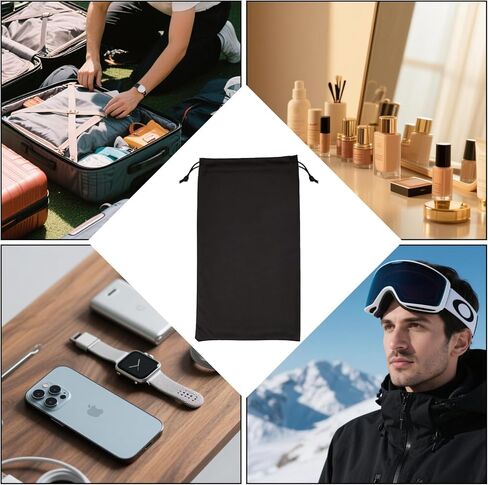 2Pcs Ski Goggle Bag Microfiber Pouch Snow Ski Goggle Soft Pouch Case Drawstring Bags Soft Micro Fiber in Kuwait