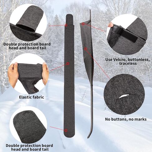 Snow Skis Protection Soft Sleeve Cover Wide Open,Adjustable Snow Skis Protector Cover,Fit in Snow Skis Storage Transport Protection,Gift for Snowboarders,Suitable for 140 to 185 Snowboards,S/M/L in Saudi Arabia