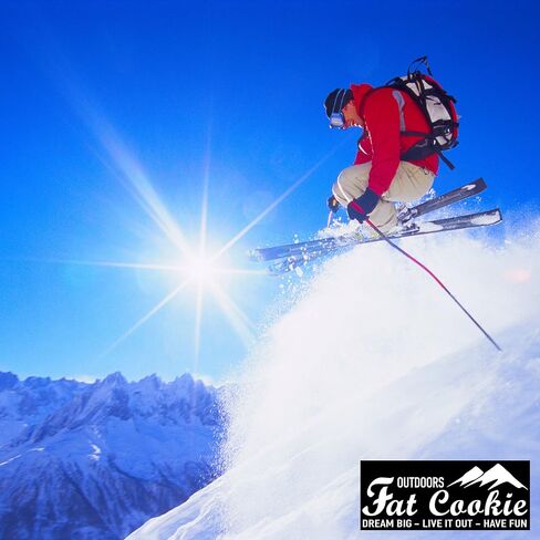 Fat Cookie Outdoors Ski and Pole Carrier Strap 2 Pack Set for Carrying Snowboard, Skis and Poles. Pair of Ski Carrier Straps with Adjustable Shoulder Sling for Kids, Men and Women. in Kuwait