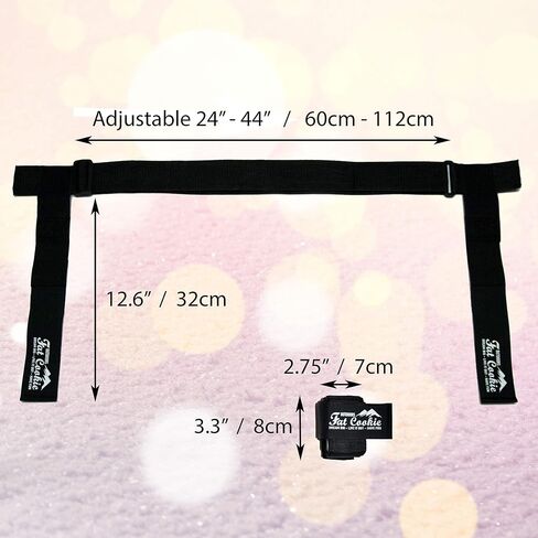 Fat Cookie Outdoors Ski and Pole Carrier Strap 2 Pack Set for Carrying Snowboard, Skis and Poles. Pair of Ski Carrier Straps with Adjustable Shoulder Sling for Kids, Men and Women. in Kuwait