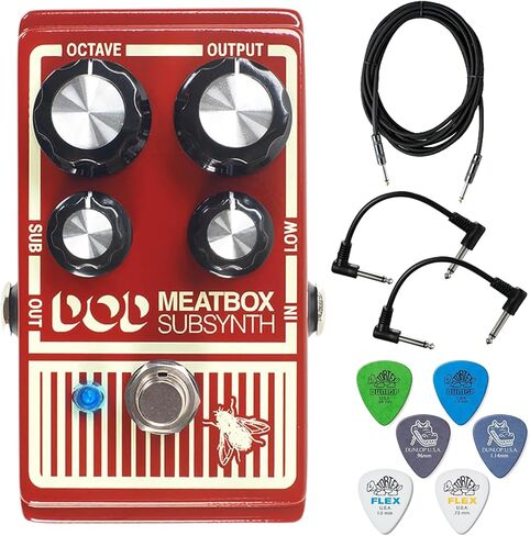 Digitech DOD Meatbox Octaver and Subharmonic Synthesizer Guitar Effects Pedal - Bundle with Instrument Cable, 2 Patch Cables and 6 Dunlop Picks in Saudi Arabia