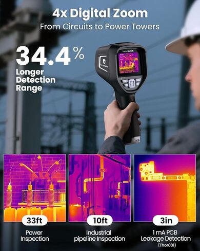 Handheld Thermal Camera, 512×384 X³ IR Resolution, -4℉ to 1022℉, 640×480 3.5" IPS Screen, Thermal Imager with Macro Lens (Thor001) in Kuwait