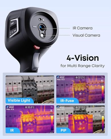 Handheld Thermal Camera, 512×384 X³ IR Resolution, -4℉ to 1022℉, 640×480 3.5" IPS Screen, Thermal Imager with Macro Lens (Thor001) in Kuwait