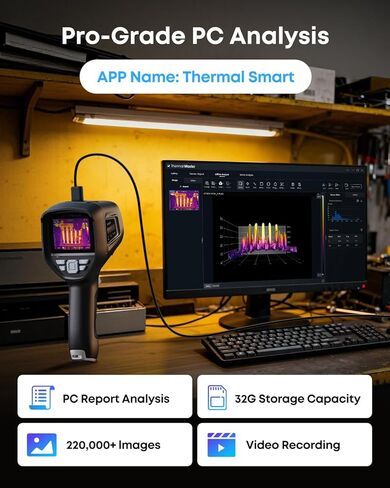 Handheld Thermal Camera, 512×384 X³ IR Resolution, -4℉ to 1022℉, 640×480 3.5" IPS Screen, Thermal Imager with Macro Lens (Thor001) in Kuwait