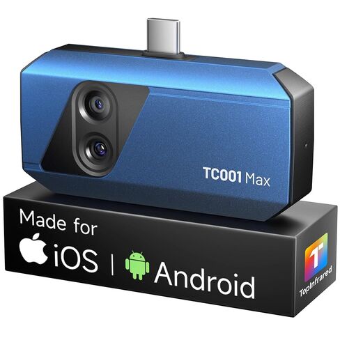 TOPDON TC001 Max Dual-Lens Thermal Camera, Compatible with Any USB-C iPhone, iPad & Android Device, 512 x 384 Super Resolution, 256 x 192 IR Resolution Thermal Imager, -4°F~1022°F Temp Range- Blue in Kuwait