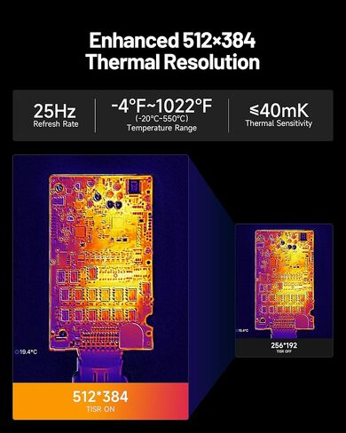 TOPDON TC001 Max Dual-Lens Thermal Camera, Compatible with Any USB-C iPhone, iPad & Android Device, 512 x 384 Super Resolution, 256 x 192 IR Resolution Thermal Imager, -4°F~1022°F Temp Range- Blue in Kuwait