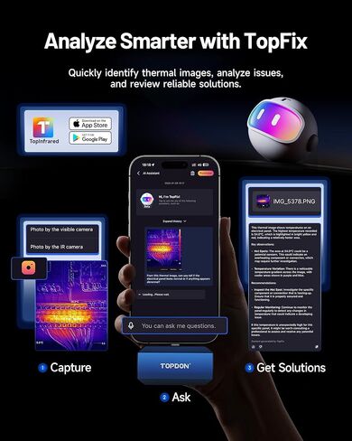 TOPDON TC001 Max Dual-Lens Thermal Camera, Compatible with Any USB-C iPhone, iPad & Android Device, 512 x 384 Super Resolution, 256 x 192 IR Resolution Thermal Imager, -4°F~1022°F Temp Range- Blue in Kuwait