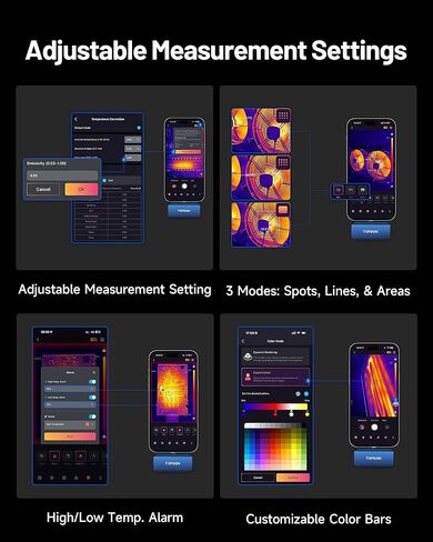 TOPDON TC001 Max Dual-Lens Thermal Camera, Compatible with Any USB-C iPhone, iPad & Android Device, 512 x 384 Super Resolution, 256 x 192 IR Resolution Thermal Imager, -4°F~1022°F Temp Range- Blue in Kuwait