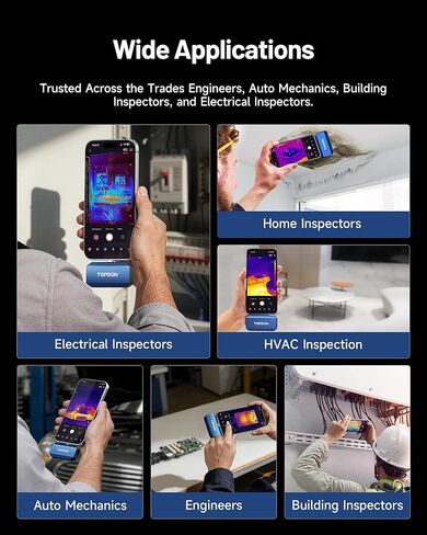 TOPDON TC001 Max Dual-Lens Thermal Camera, Compatible with Any USB-C iPhone, iPad & Android Device, 512 x 384 Super Resolution, 256 x 192 IR Resolution Thermal Imager, -4°F~1022°F Temp Range- Blue in Kuwait