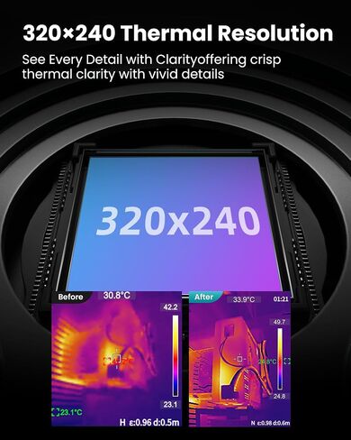 MiLESEEY TR20 Pro Thermal Imaging Camera, Handheld Infrared Imager with 320 x 240 Resolution, 50Hz Refresh Rate, Dual-Camera Handheld Infrared Thermal Imaging Camera Supporting PC Software Analysis in Kuwait