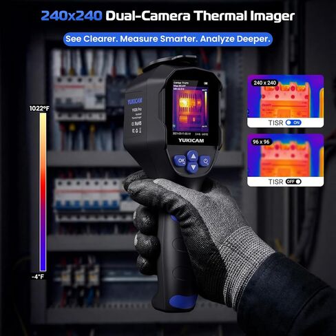 Thermal Camera for Home Inspection, 240×240 Infrared Thermal Imaging Camera with Dual-Light Fusion, Smart Modes, 25Hz IR Camera, -4°F to 1022°F Handheld Thermal Imager for Water Leaks, HVAC,Electrical in Saudi Arabia