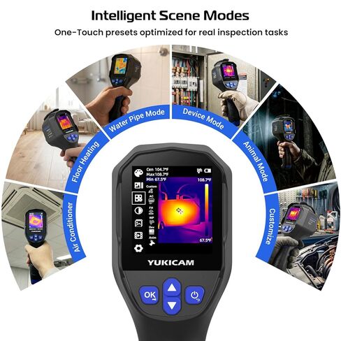 Thermal Camera for Home Inspection, 240×240 Infrared Thermal Imaging Camera with Dual-Light Fusion, Smart Modes, 25Hz IR Camera, -4°F to 1022°F Handheld Thermal Imager for Water Leaks, HVAC,Electrical in Saudi Arabia