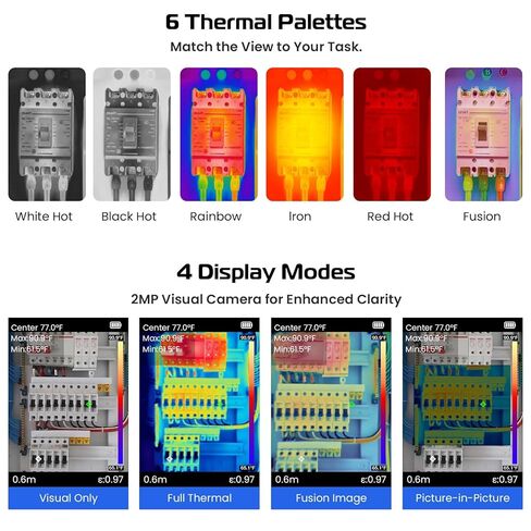 Thermal Camera for Home Inspection, 240×240 Infrared Thermal Imaging Camera with Dual-Light Fusion, Smart Modes, 25Hz IR Camera, -4°F to 1022°F Handheld Thermal Imager for Water Leaks, HVAC,Electrical in Saudi Arabia