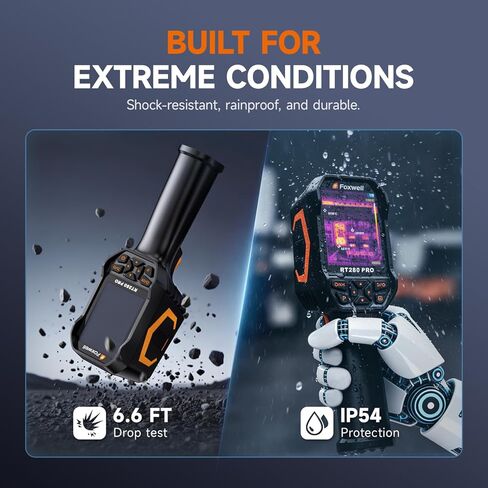 FOXWELL RT280 PRO Thermal Camera 640x480 Imaging Resolution, Dual-Camera Thermal Imaging Camera with 2MP Visual Camera, 512x384 TISR Resolution, Infrared Cameras with Laser, PC Analysis, 32GB in Saudi Arabia