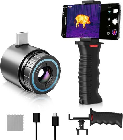 TNV30i Thermal Monocular for USB-C iPhone, iPad & Android, Night Vision Thermal Imaging Camera, 512×384 Super-Resolution 50Hz 20mK 1600-Yard Thermal Infrared Camera for Hunting, Building Detection in Kuwait